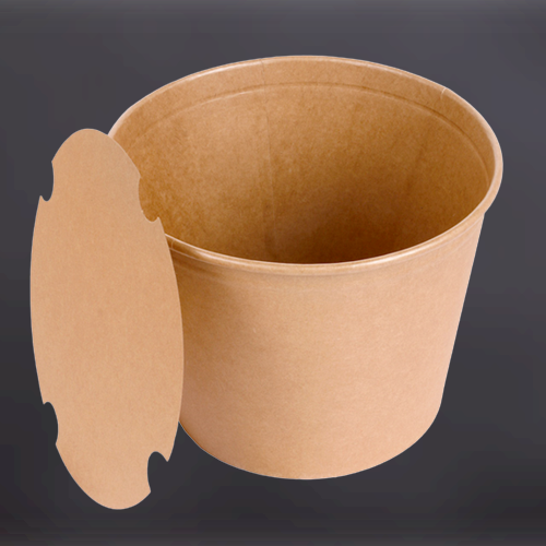 Chicken Paper Bucket with lid 170oz Kraft 